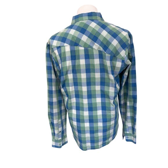 Volcom Men's Blue Green Plaid Casual Cotton Workwear Button Down Shirt L - Picture 5 of 12